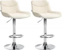2er Set Barhocker Vonore Stoff chrom creme 2er Set Barhocker Vonore Stoff chrom creme