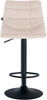 2er Set Barhocker Jerry Samt schwarz beige 