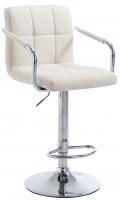 Barhocker Lucy V2 Stoff chrom creme Barhocker Lucy V2 Stoff chrom creme