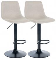 2er Set Barhocker Divo Stoff Schwarz creme 2er Set Barhocker Divo Stoff Schwarz creme
