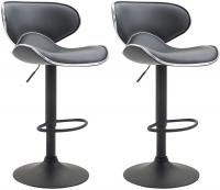 2er Set Barhocker Las Vegas V2 Kunstleder schwarz grau 2er Set Barhocker Las Vegas V2 Kunstleder schwarz grau