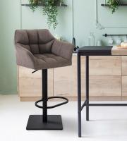 2er Set Barhocker Damaso Stoff schwarz grau 2er Set Barhocker Damaso Stoff schwarz grau