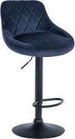 2er Set Barhocker Lazio Samt schwarz blau 