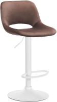 Barhocker Camden Samt weiß braun Barhocker Camden Samt weiß braun