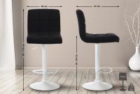 2er Set Barhocker Calma Stoff weiß schwarz 2er Set Barhocker Calma Stoff weiß schwarz