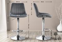 Barhocker Toni Samt chrom dunkelgrau Barhocker Toni Samt chrom dunkelgrau