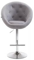 Barhocker London V2 Stoff chrom grau Barhocker London V2 Stoff chrom grau