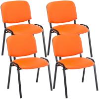4er Set Besucherstuhl Ken Kunstleder orange 4er Set Besucherstuhl Ken Kunstleder orange