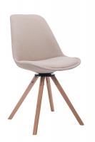 Besucherstuhl Troyes Stoff Rund natura (eiche) creme