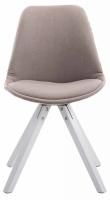 4er Set Besucherstuhl Toulouse Stoff Square weiß (eiche) taupe 