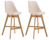 2er Set Barhocker Cannes Kunstleder natura creme 2er Set Barhocker Cannes Kunstleder natura creme