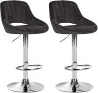 2er Set Barhocker Milet Samt C schwarz 2er Set Barhocker Milet Samt C schwarz