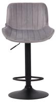 2er Set Barhocker Lentini Samt schwarz grau 2er Set Barhocker Lentini Samt schwarz grau
