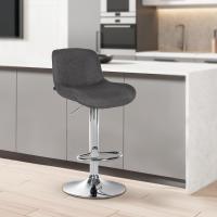 2er Set Barhocker Solon Chrom Stoff dunkelgrau 2er Set Barhocker Solon Chrom Stoff dunkelgrau