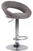 2er Set Barhocker Olinda Stoff Chrom grau 