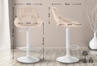 Barhocker Milet Samt weiß creme Barhocker Milet Samt weiß creme