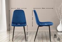 4er Set Stühle Giverny Samt blau 