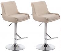 2er Set Barhocker Club Stoff chrom creme 2er Set Barhocker Club Stoff chrom creme