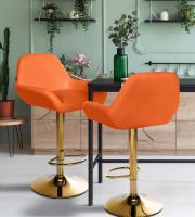 Barhocker Braga Gold Kunstleder orange Barhocker Braga Gold Kunstleder orange