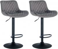 2er Set Barhocker Minosa Samt dunkelgrau 2er Set Barhocker Minosa Samt dunkelgrau