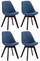 4er Set Besucherstühle Borneo V2 Walnuss Stoff blau 4er Set Besucherstühle Borneo V2 Walnuss Stoff blau