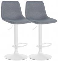 2er Set Barhocker Divo Stoff Weiß grau 2er Set Barhocker Divo Stoff Weiß grau