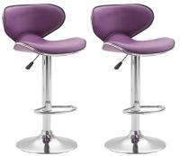 2er Set Barhocker Las Vegas V2 Kunstleder chrom lila