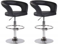 2er Set Barhocker Jaen Kunstleder schwarz 