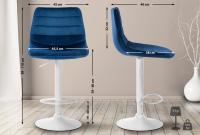 2er Set Barhocker Lex Samt Weiß blau 2er Set Barhocker Lex Samt Weiß blau