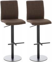 2er Set Barhocker Cadiz Stoff schwarz braun 