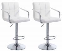2er Set Barhocker Lucy V2 chrom weiß 