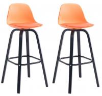 2er Set Barhocker Avika Kunststoff schwarz orange 2er Set Barhocker Avika Kunststoff schwarz orange