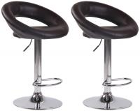 2er Set Barhocker Olinda Kunstleder chrom braun 2er Set Barhocker Olinda Kunstleder chrom braun