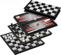 Schach-Backgammon-Dame-Set magnetisch Schach-Backgammon-Dame-Set magnetisch