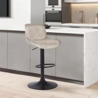 Barhocker Solon Schwarz Samt creme Barhocker Solon Schwarz Samt creme