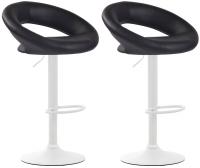 2er Set Barhocker Olinda Kunstleder weiß schwarz 2er Set Barhocker Olinda Kunstleder weiß schwarz