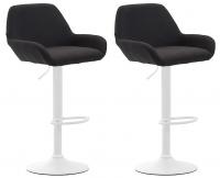 2er Set Barhocker Braga Stoff weiß schwarz 2er Set Barhocker Braga Stoff weiß schwarz