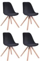 4er Set Stühle Toulouse Samt Square natura schwarz 4er Set Stühle Toulouse Samt Square natura schwarz