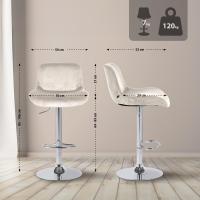 2er Set Barhocker Solon Chrom Samt creme 2er Set Barhocker Solon Chrom Samt creme