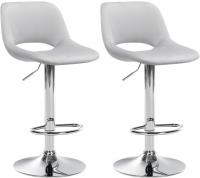 2er Set Barhocker Camden Samt chrom hellgrau 2er Set Barhocker Camden Samt chrom hellgrau