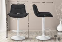 Barhocker Vonore Stoff weiß schwarz Barhocker Vonore Stoff weiß schwarz