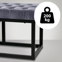 Sitzbank Polson Samt Schwarz 150 cm grau 
