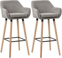 2er Set Barhocker Grant Stoff grau 2er Set Barhocker Grant Stoff grau