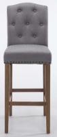 2er Set Barhocker Louise Stoff antik-hell hellgrau 