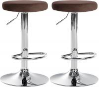 2er Set Barhocker Ponte Samt chrom braun 2er Set Barhocker Ponte Samt chrom braun