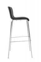 Barhocker Hoover Stoff 4-Fuß Gestell Chrom dunkelgrau 
