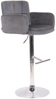 Barhocker Los Angeles Samt chrom dunkelgrau Barhocker Los Angeles Samt chrom dunkelgrau