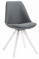 4er Set Besucherstuhl Toulouse Stoff Square weiß (eiche) dunkelgrau 4er Set Besucherstuhl Toulouse Stoff Square weiß (eiche) dunkelgrau