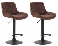 2er Set Barhocker Lentini Samt schwarz braun 2er Set Barhocker Lentini Samt schwarz braun