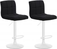 2er Set Barhocker Calma Stoff weiß schwarz 2er Set Barhocker Calma Stoff weiß schwarz
